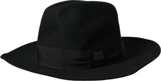 Dolce & Gabbana Black Rabbit Fedora Trilby Women Hat Cotton Acetate
