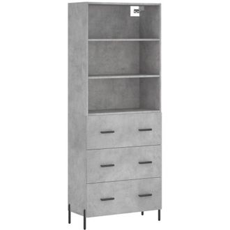 vidaXL Highboard Concrete Grey 69.5x34x180 cm Engineered Wood Vidaxl