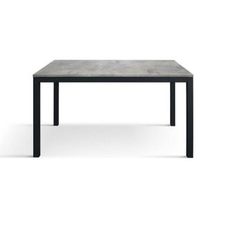 Konte Design Mesa de madera, gris cemento, base antracita, ext.140x80-190x80cm