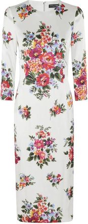 Dolce & Gabbana Bloemen Midi Jurk - Dames - Casual kleedjes - Veelkleurig - S - Kleedjes