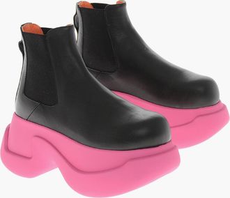 Marni Stivaletti Chelsea in Pelle con Suola Chunky 8cm Marni
