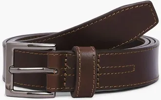 Tommy Hilfiger Mens Square Buckle Leather Belt - Brown - 40