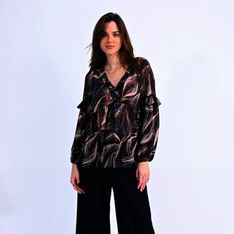 Molly Bracken Bedrukte blouse met volants