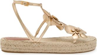 Zimmermann Orchid Metallic Leather Espadrille Sandals - Gold - 40 (IT40 / UK7)