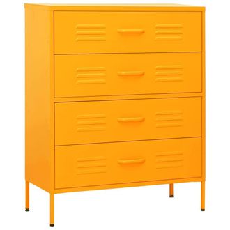 Berkfield Home Chest of Drawers Mustard Yellow 80x35x101.5 cm Steel