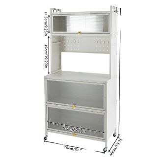 OEM Scaffale Portaoggetti A 5 Ripiani, Mobile Con Ruote, Bianco