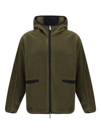 Herno Fleece hoodie met rits - Groen