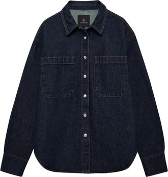 Anine Bing Samy Shirt - Dames - Spijkeroverhemden - Blauw - S - Overhemden