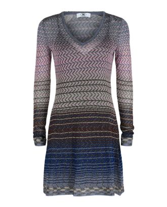 M Missoni Metallic Striped Mini Dress
