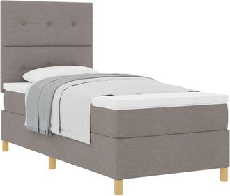 vidaXL Box Spring Bed with Mattress Taupe 90 x 190 cm Fabric vidaXL