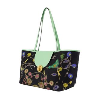Versace Womens St. Broken Jewels Tote Multicolor Cotton