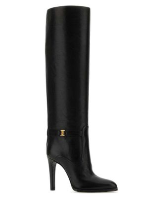 Saint Laurent Womens Black Leather Diane Boots Nero Stivali