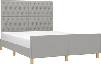 vidaXL Cama Sin Colch&oacute;n Tela Gris Claro 140x190 Cm Vidaxl