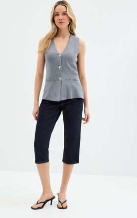 Contemporaine Womens Structured capri jean Fit: Slim leg, regular rise
