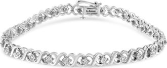 House of Brilliance 925 Sterling Silver 1/3 Cttw Miracle Plate Round-Cut Diamond Infinity Link Bracelet