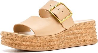 Franco Sarto L-Taziana3 Espadrille Sandals Womens Sandals Straw Beige Leather : 9.5 M