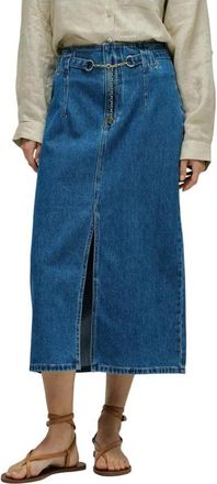 Salsa Midi Denim Rok - Dames - Spijkerrokken - Blauw - M - Denim - Rokken