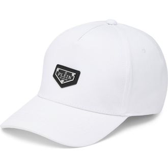 Philipp Plein Baseball Cap Pp Plaque Unisex in White at Nordstrom, Size 00
