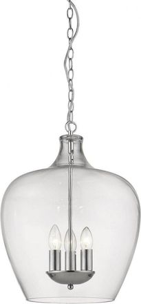 Netlighting Nell 3 Light Chrome Dome Pendant Ceiling Light