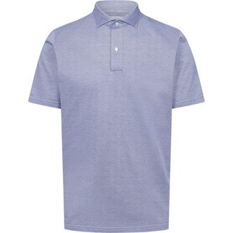 Emanuel Berg Jacquard Texture Polo in Medium Blue at Nordstrom, Size Xxx-Large