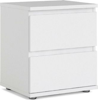 Dmora Mesita De Noche Dmora Con Dos Cajones, Color Blanco, 40,2 X 48,2 X 34 Cm, Con Embalaje Reforzado