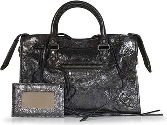 Balenciaga Le City Bag Small - Dames - Tassen - Grijs - Maat: ONE Size Katoen
