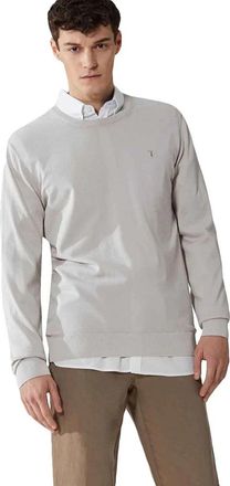 Trussardi Ronde Hals Trui - Heren - Ronde hals truien - Grijs - 2XL - Katoen - Truien & Vesten