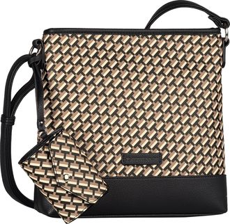 Tom Tailor Umh&auml;ngetasche TOM TAILOR Xenia, Damen, Gr. B/H/T: 25cm x 25cm x 6,5cm, schwarz, Polyurethan, colorblocking, gepflegt, mehrfarbig, Taschen Umh&auml;ngetasch