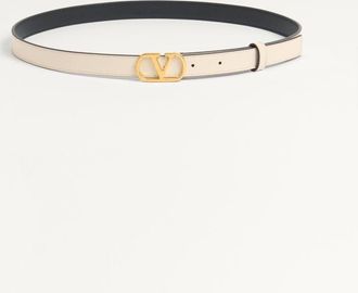 Valentino Garavani Cintura VLogo Signature In Vitello Lucido 20 Mm Donna BURRO 065