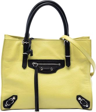Balenciaga Pre-owned Balenciaga Mini Bicolor Leather Papier A4 Zip Around Tote Ladies 305572A.7370A.HA.515859