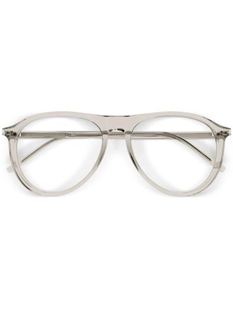 Saint Laurent Eyewear round-frame glasses - unisex - Acetate - 56 - Neutrals