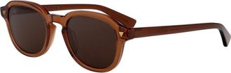 Bottega Veneta Panthos Zonnebrillen - Heren - Zonnebrillen - Bruin - 49 MM - Accessoires