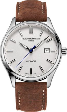 Frederique Constant Classics Index Automatic Leather Strap Watch, 40mm in Silver-Tone at Nordstrom