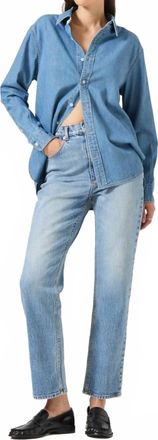 Rolla's Loulou High Rise Straight Leg Jean In Lennon Blue