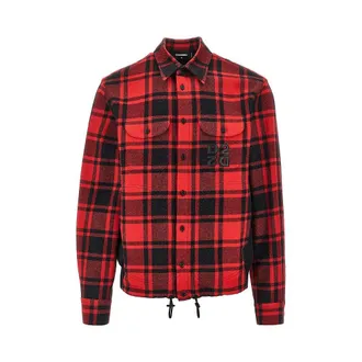 Dsquared2 Nylon and flannel hybrid overshirt Man 48