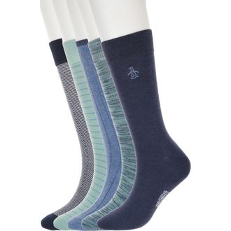 Original Penguin Assorted 3-Pack Crew Socks in Denim at Nordstrom Rack