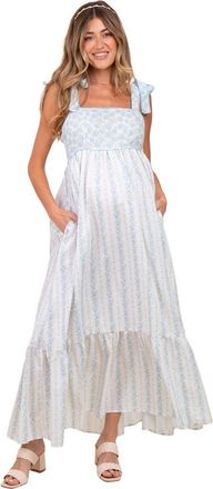 Pinkblush Floral Cotton Dress in Light Blue at Nordstrom, Size Medium