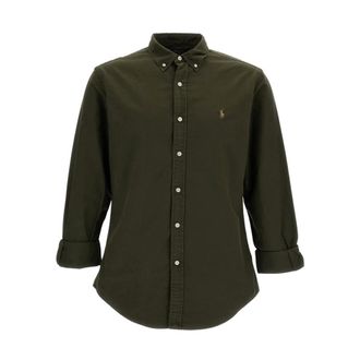 Polo Ralph Lauren Heren, Overhemden, Groen, Maat: M Katoen
