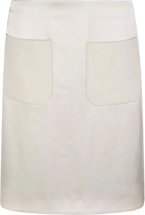 Courr&egrave;ges Falda L&aacute;piz Satinada con Dos Bolsillos - Skirts - Mujer - Beige - S