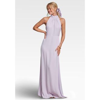 Maids to Measure Tilly Satin High Neck Bridesmaid Dress in Lilac at Nordstrom, Size 10