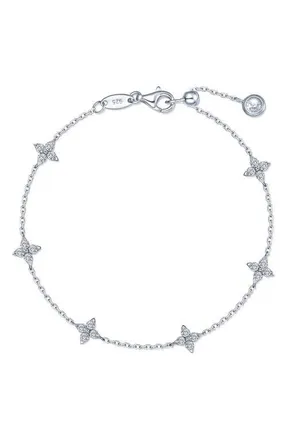 Lafonn Trillium Simulated Diamond Station Bracelet in Silver at Nordstrom, Size 7.5