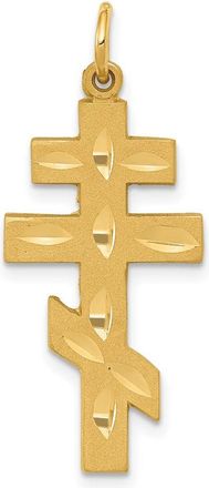 Diamond2Deal 14k Yellow Gold Eastern Orthodox Cross Pendant