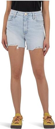 Kut from the Kloth Taylor High-rise Shorts With Raw Hem Womens Shorts Wisdom : 12 3.5, Cotton/Denim/Spandex
