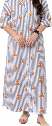 Bailey Rose Stripe Floral Maxi Dress In Blue/white