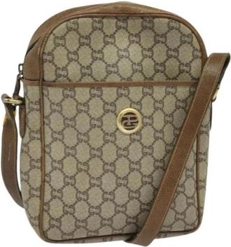 Gucci Pre-owned Leather gucci-bags - Dames - Vintage Schoudertas - Beige - ONE Size - Leer - Vintage