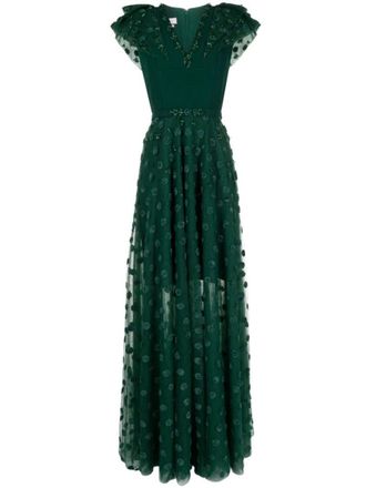Saiid Kobeisy Beaded Tulle Dress With Polka Dots