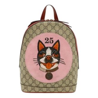Gucci Pre-owned Backpacks, female, Beige, Size: ONE SIZE Pre-owned GG Supreme Backpack
