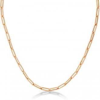 Allurez Medium Paperclip Link Chain Necklace 14k Rose Gold (4.2mm)
