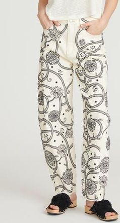 Free People Parker Raw Hem Barrel Leg Jeans in Cream at Nordstrom Rack, Size 27