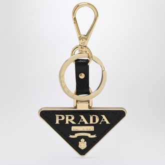 Prada Black logo triangle key case